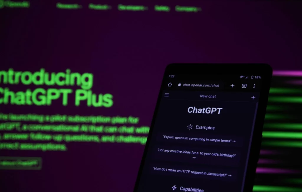 Chat GPT on phone screen