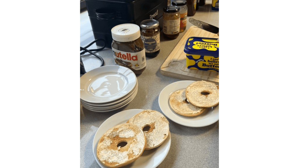 Picture of bagel breakfast