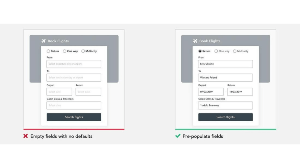 Example: Enabling Autofill is a great way to reduce the actions a user must take when completing an online form (Image: UX Planet)