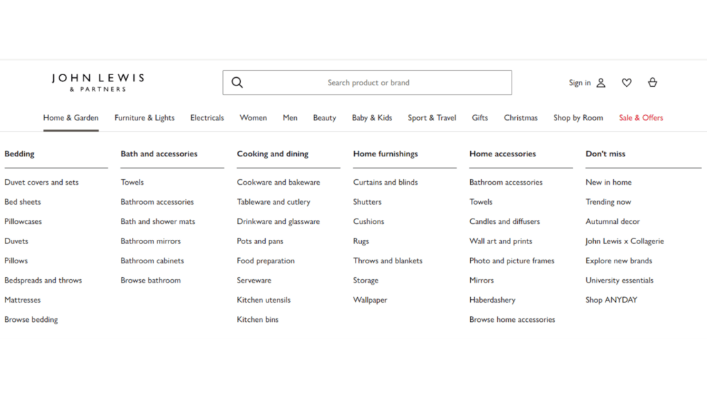 John lewis website